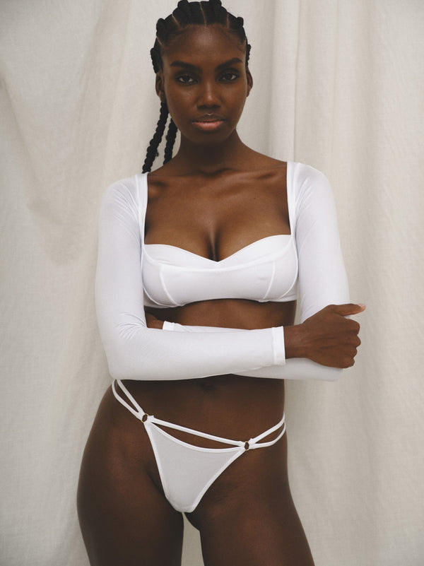 BUNNY TOP LEATHER WHITE