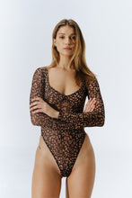 Load image into Gallery viewer, MISHA BLACK CHEETAH BODYSUIT
